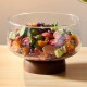 Wooden & Glass Serving Platter 22cm 